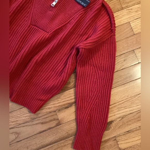 NWT BANANA REPUBLIC HALF ZIP STAND COLLAR SWEATER wool cashmere blend - Picture 12 of 16